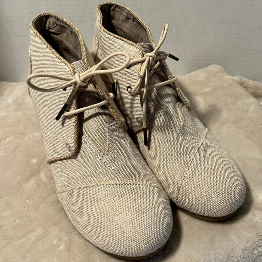 TOMS Women's Wedge Booties - Size 11, Minimal Wear
